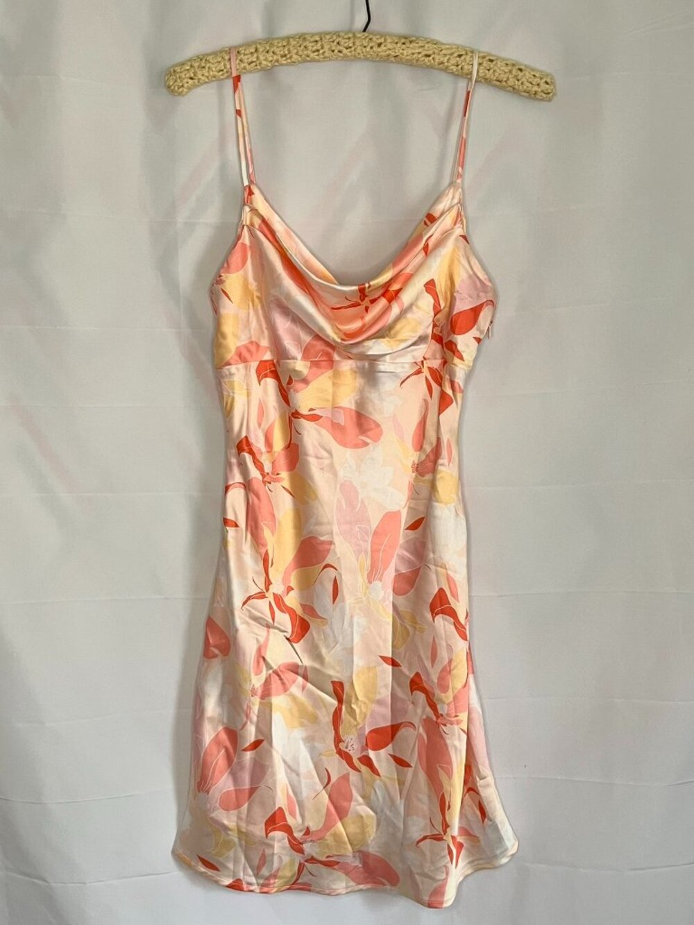 Cotton Candy LA Pastel Red Pink Floral Slip Dress Size Small Coquette Y2K 90's